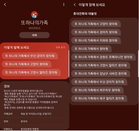 빅스비 가족찾기 캡슐