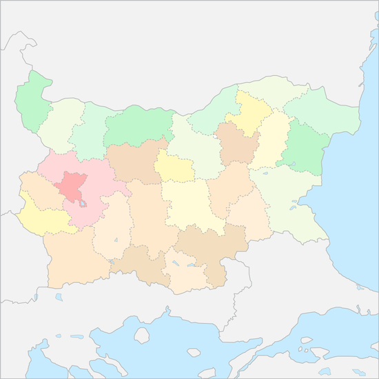 불가리아 행정 지도