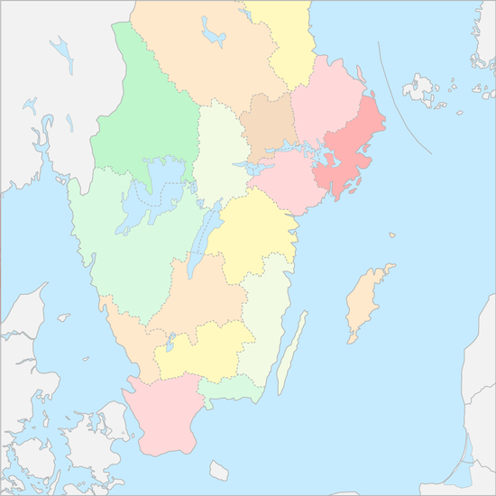 스웨덴 남부 행정 지도