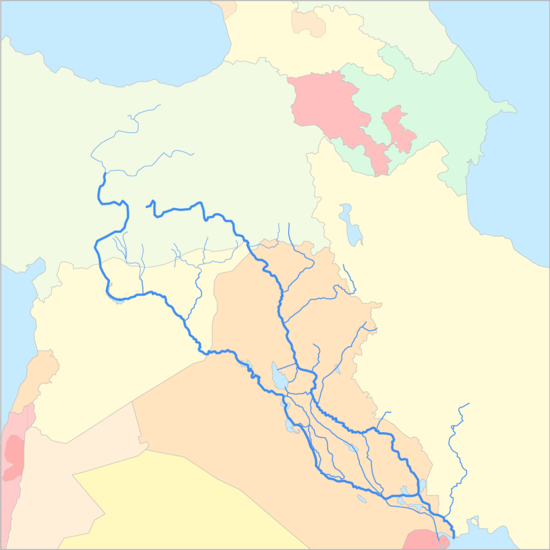티그리스 유프라테스강 국가 지도