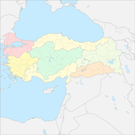 튀르키예 지역 지도