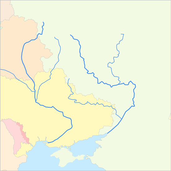 드네프르강과 돈강 국가 지도