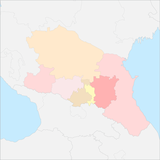 북캅카스연방관구 행정 지도