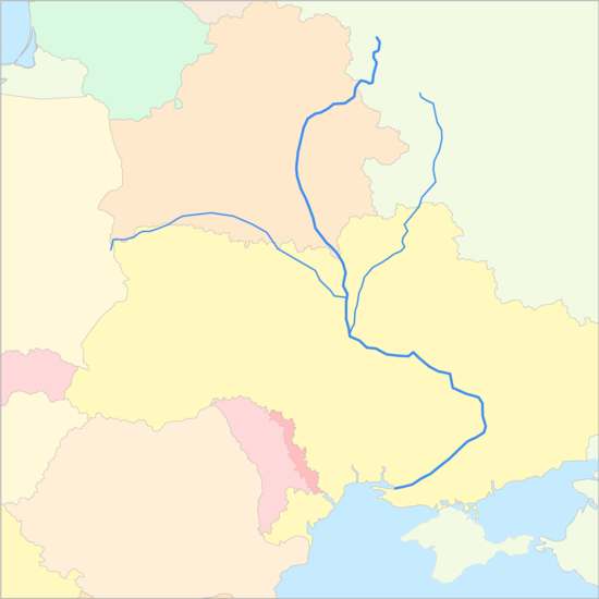 드네프르강 국가 지도