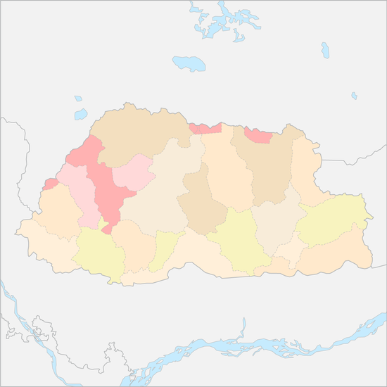 부탄 행정 지도