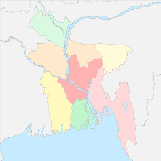 방글라데시 행정 지도