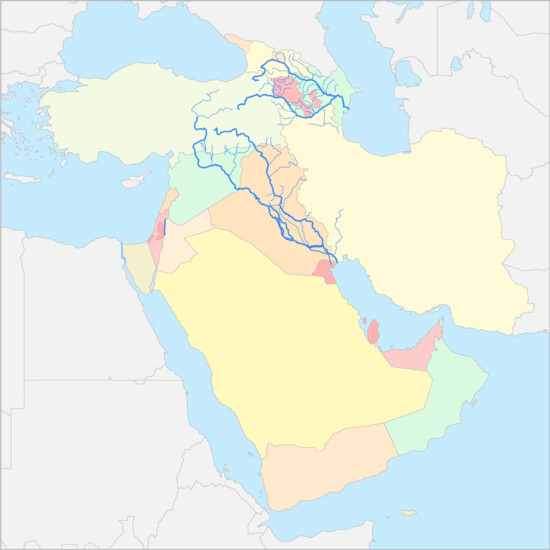 서아시아 강 지도