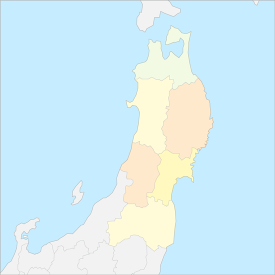 도호쿠지방 행정 지도