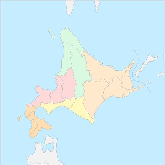 홋카이도 지역 지도