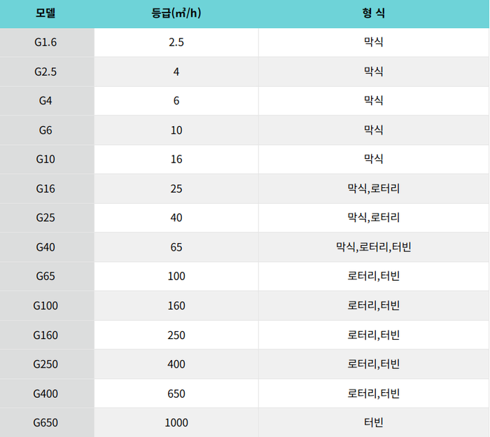 가스계량기 등급별 형식.png