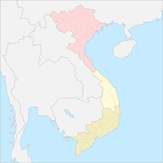 베트남 3대 지역 지도