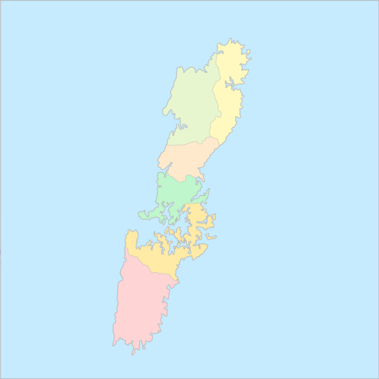 쓰시마섬 행정 지도