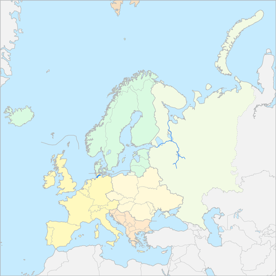 유럽반도 지역 지도