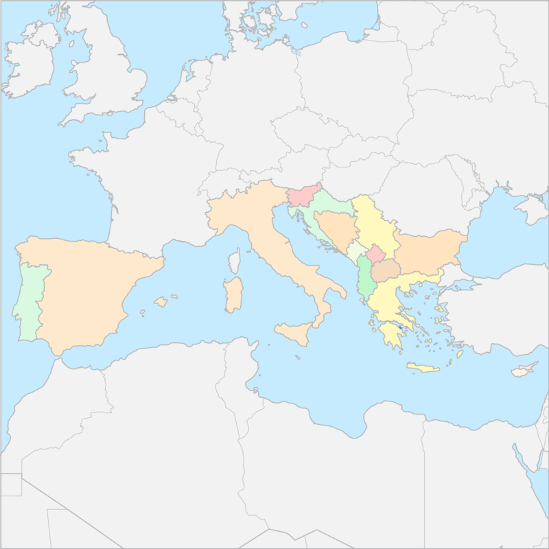 남유럽 국가 지도