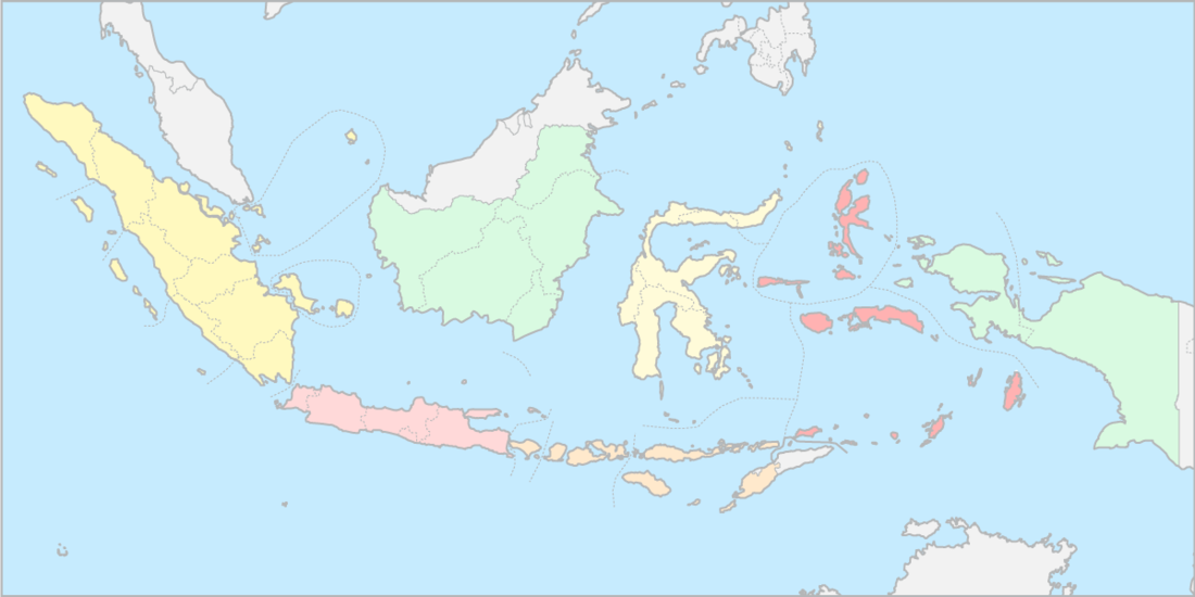 인도네시아 지역 가로 지도