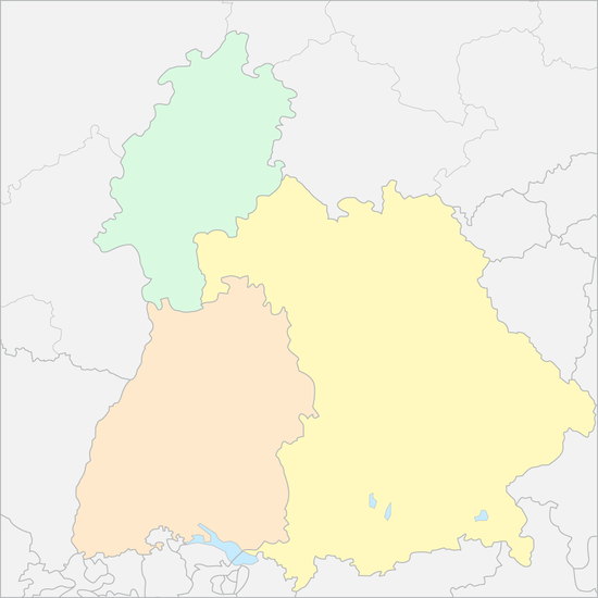 독일 남부 행정 지도
