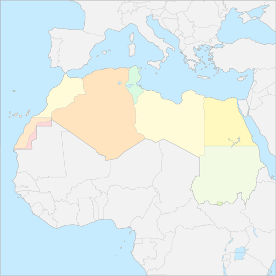 북아프리카 국가 지도