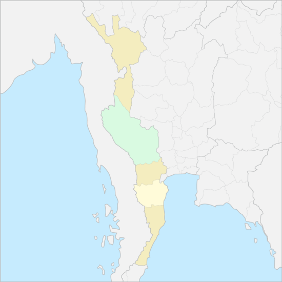 태국 서부 행정 지도