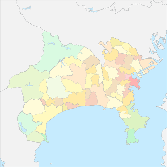 가나가와현 행정 지도