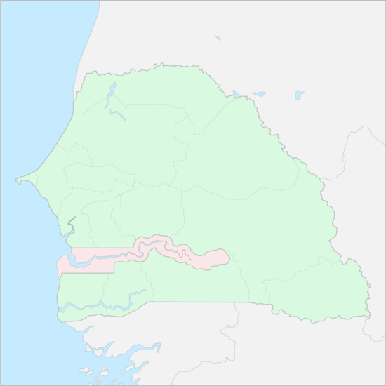세네갈과 감비아 국가 지도