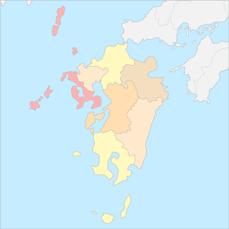 규슈지방 행정 지도