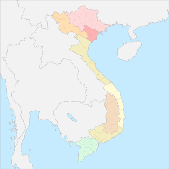 베트남 8대 지역 지도