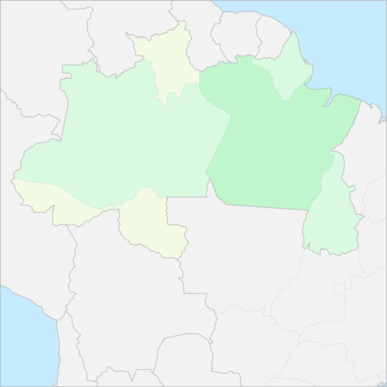 브라질 북부지방 행정 지도