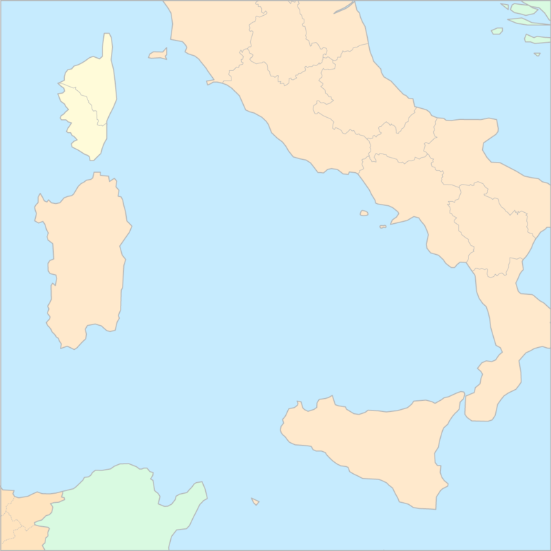 티레니아해 국가 지도