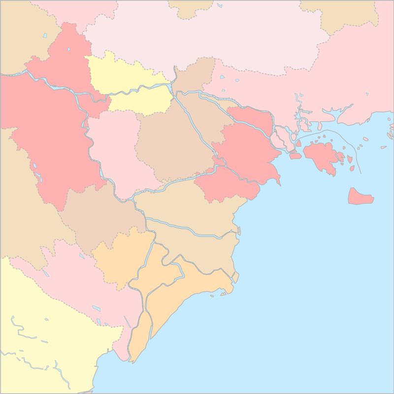 홍강 삼각주 행정 지도