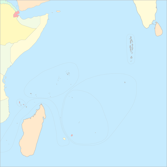서인도양 섬 지도
