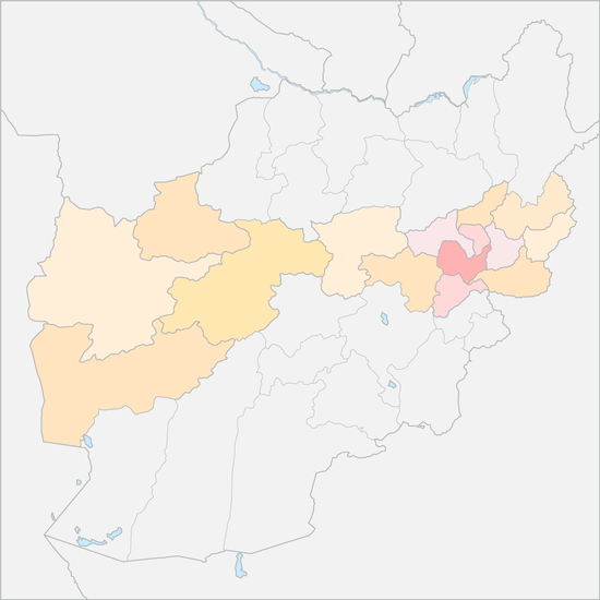 아프가니스탄 중부 행정 지도