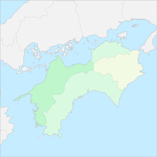 시코쿠섬 행정 지도